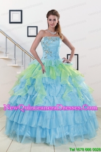 Top Seller Strapless 2015 Quinceanera Dresses with Beading