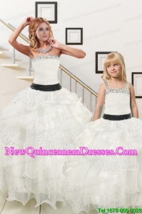 Sequins and Ruffles Ball Gown 2015 White Princesita Dress