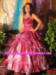 Customized Beaded and Ruffled Quinceanera Dress in Two Tone