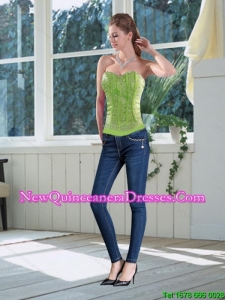 Wonderful Fitted Multi Color Sweetheart Corset with Appliques