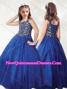 2016 A Line Straps Little Girl Pageant Dress with Beading