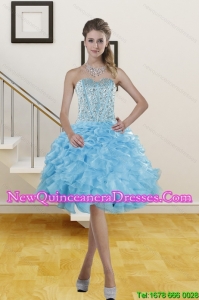 2014 Beautiful Sweetheart Knee Length Dama Dresses with Sequins