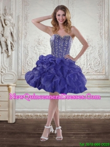 Cheap 2015 Sweetheart 2015 Dama Dresses with Beading and Ruffles