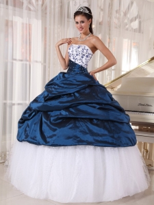 Beautiful Quinceanera Dress Strapless Taffeta and Tulle Embroidery Ball Gown