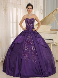 Eggplant Purple Embroidery Quinceanera Dress With Sweetheart In 2013