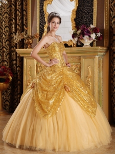  Sequin Dress on Sequined Quinceanera Dresses  Cheap Sequined Fabric Quince Ball Gowns