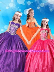 Best Beaded Bodice Tulle Cute Little Girl Pageant Dress with Off the Shoulder