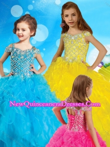 Exclusive Spaghetti Straps Cute Little Girl Pageant Dress with Beading and Ruffles