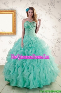 2015 Spring Strapless Fashionable Quinceanera Dresses with Appliques and Ruffles