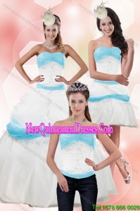 Elegant Strapless Ball Gown Detachable Quinceanera Skirts with Appliques for 2015