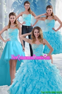 2015 Beautiful Appliques Detachable Quinceanera Skirts with Beading and Ruffles