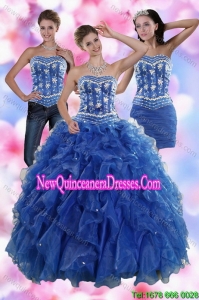 2015 Sophisticated Ruffles and Beading Detachable Quinceanera Skirts in Royal Blue