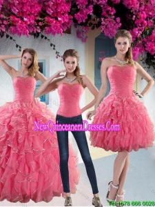 Custom Made Paillette Detachable Quinceanera Skirts with Strapless for 2015