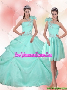 2015 Elegant Apple Green Quinceanera Dress with Appliques