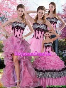 Luxurious Multi Color Quinceanera Dress with Pick Ups and Appliques