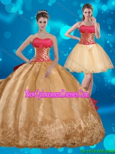Strapless Luxurious Quinceanera Dress with Beading and Embroidery