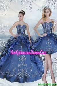 Custom Made Embroidery and Beading Blue Quince Dresses for 2015