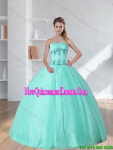 Perfect and New Style Appliques and Beading Sweetheart 2015 Dress for Quince