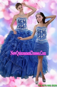 2015 Fashionable and Pretty Strapless Quinceanera Dresses in Royal Blue