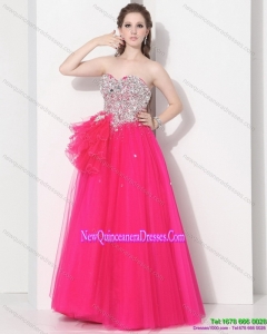 2015 Gorgeous Hot Pink Sweet Sixteen Dresses with Beading