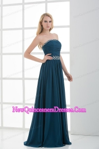 Empire Strapless Beading Floor-length Chiffon Dama Dresses