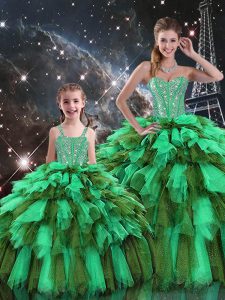 New Arrival Ball Gowns Quinceanera Gown Multi-color Sweetheart Organza Sleeveless Floor Length Lace Up