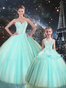 Sleeveless Beading Lace Up Ball Gown Prom Dress