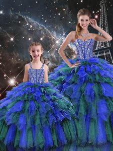 High Quality Floor Length Multi-color 15 Quinceanera Dress Sweetheart Sleeveless Lace Up