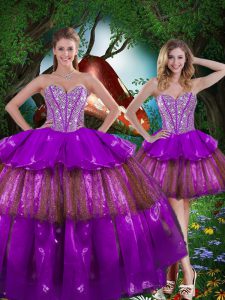 Smart Floor Length Ball Gowns Sleeveless Multi-color 15 Quinceanera Dress Lace Up