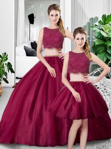 Beautiful Floor Length Zipper 15 Quinceanera Dress Fuchsia for Military Ball and Sweet 16 and Quinceanera with Lace and Ruching