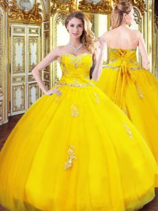 Organza Sleeveless Floor Length Quinceanera Gowns and Beading and Appliques