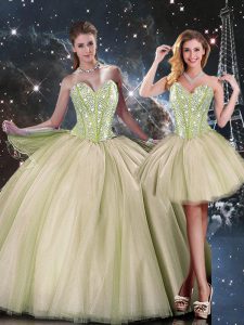 Fancy Multi-color Sleeveless Tulle Lace Up 15th Birthday Dress for Military Ball and Sweet 16 and Quinceanera