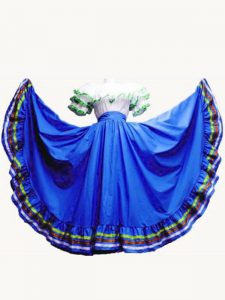 Royal Blue Short Sleeves Floor Length Ruffled Layers Lace Up Sweet 16 Quinceanera Dress