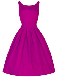 Taffeta Sleeveless Knee Length Dama Dress and Ruching