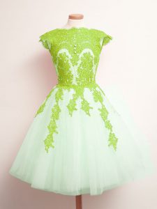 Scalloped Lace Up Appliques Dama Dress for Quinceanera Sleeveless