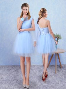 Sleeveless Lace Up Mini Length Belt Court Dresses for Sweet 16