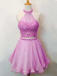 Sleeveless Beading Lace Up Quinceanera Court of Honor Dress