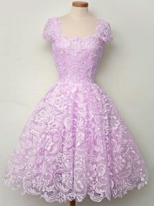Lilac Sleeveless Lace Lace Up Court Dresses for Sweet 16 for Prom and Party and Wedding Party