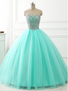 Dynamic Sweetheart Sleeveless Lace Up Sweet 16 Dress Apple Green Tulle
