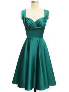 Great Sleeveless Lace Up Knee Length Ruching Court Dresses for Sweet 16