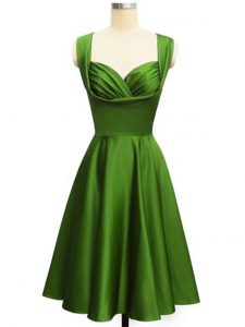 Stylish Green Straps Neckline Ruching Vestidos de Damas Sleeveless Lace Up