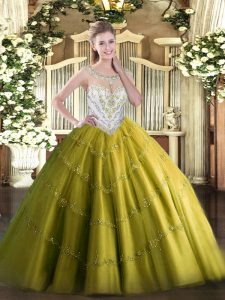 Smart Sleeveless Zipper Floor Length Beading and Appliques Quinceanera Dress