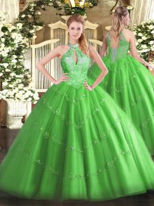 Super Sleeveless Beading Lace Up Quinceanera Dress