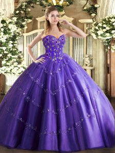 Low Price Floor Length Ball Gowns Sleeveless Purple Sweet 16 Dresses Lace Up