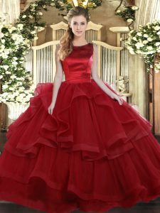 Dazzling Sleeveless Ruffled Layers Lace Up Sweet 16 Dresses
