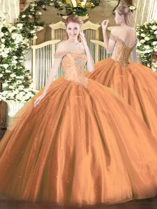 Sleeveless Beading Lace Up Quinceanera Gowns