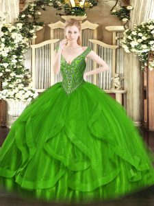 Noble V-neck Sleeveless Lace Up Quinceanera Gown Tulle
