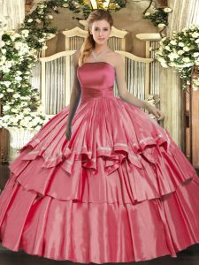 New Arrival Sleeveless Ruffled Layers Lace Up Quinceanera Dresses