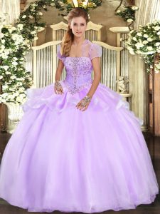 Lavender Quinceanera Dress Military Ball and Sweet 16 and Quinceanera with Appliques Strapless Sleeveless Lace Up