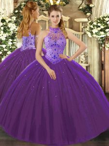Extravagant Sleeveless Beading and Appliques and Embroidery Lace Up Quinceanera Gowns
